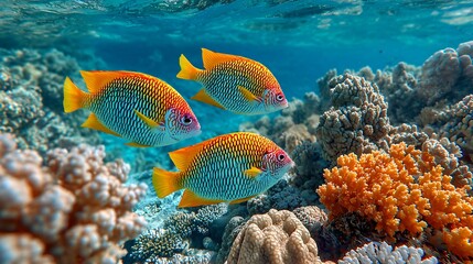 Underwater Marine Life with Vibrant Fish