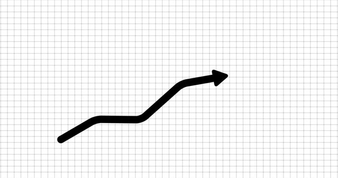 Financial analysis animation of profit and loss, marketing sales graph