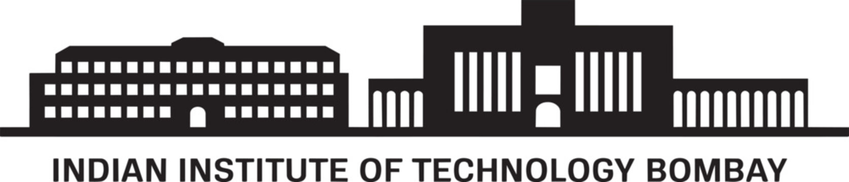 University outline vector illustration historic architecture college building silhouette india mumbai