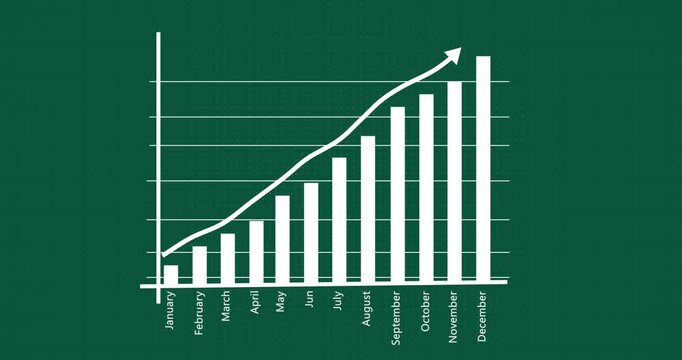 green color chart growth in mobile format
