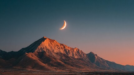 Beautiful Nature Background with Moonrise