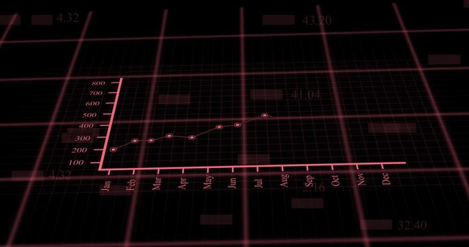 Business line graph progress in vertical format
