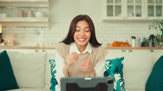 mother day happiness asian family candid of daughter hug mother farther senior elder cozy relax on sofa couch surprise visiting in living room at home,together hug cheerful love asian family at home 