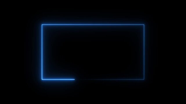 Animation of glowing neon rectangles abstract background. abstract glowing neon rectangle border frame. Square rectangle picture frame with two tone neon color motion graphic.