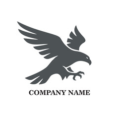 Obraz premium Majestic Eagle Logo, Powerful Hawk Silhouette, Diving Raptor Icon for Sports and Corporate Branding
