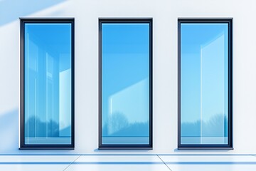 Modern Window Design Showcasing Sleek Lines and Clear Reflections Against a Minimalist Backdrop Enhancing Contemporary Architecture