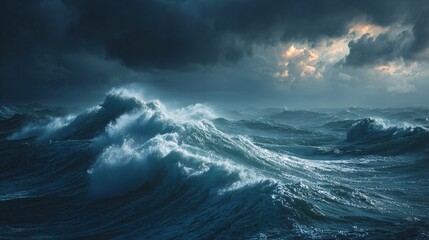 Power of Nature Ocean Storm Background