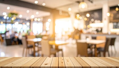 A cozy cafe interior with wooden tables, warm lighting, and customers enjoying their time