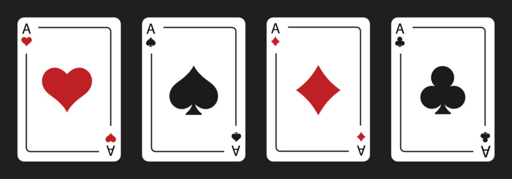 Ace of spades vector icon. Spade ace playing card. Playing cards symbols vector icon. Hearts, spades, diamonds and clubs symbol