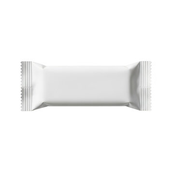 White snack bar wrapper isolated on transparent background