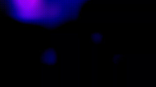 Abstract animation background. Black dotted background with moving blue light leak. Seamless loop overlay animation