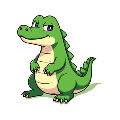 Cute Caiman Clipart 07