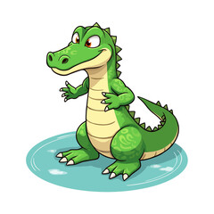 Cute Caiman Clipart 10