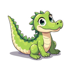 Cute Caiman Clipart 09