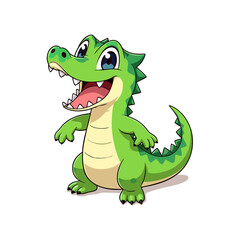 Cute Caiman Clipart 02