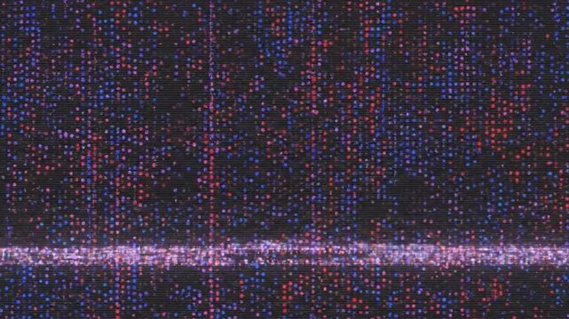 Animated Glitch Halftone Background With Multicolored Dots And Distorted Grid