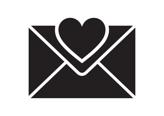 Envelope with Heart icon, Envelope with Heart solid vector
