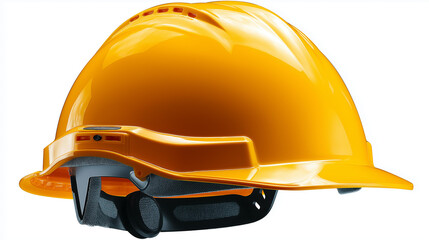 Yellow hard hat isolated PNG, construction worker safety helmet building site, industrial work personal protective equipment, headwear visualization, workplace safety display, with copy