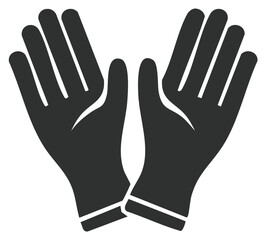 Fototapeta premium Black protective safety work gloves pair with open palms vector icon