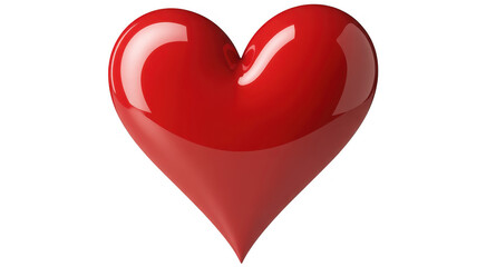 Shiny red heart heart shape love symbol isolated on a transparent background