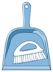 Dustpan and Brush for Cleaning Chores, Sanitation Illustration