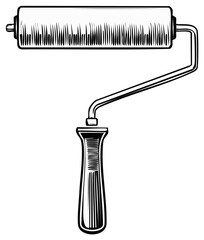 Paint Roller Tool Vector Graphic Illustration for Interior Design Renovations Artwork