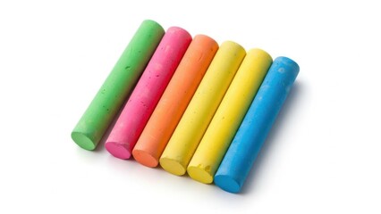 Fototapeta premium Six colorful chalk sticks