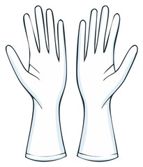 Obraz premium Two Hands with Open Palms Isolated Symbolizing Protection, Cleanliness, Work, Safety, or Medical Settings in a Vector Illustration