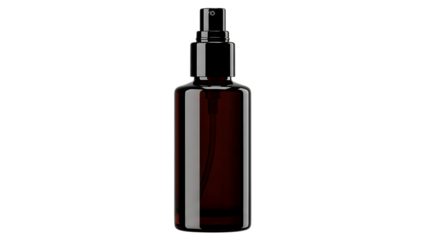 A dark glass bottle of red wine isolated on transparent background