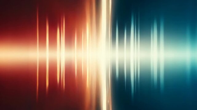 Abstract video with vibrant light waves in red and blue, captured from a front-facing angle, creating a dynamic and futuristic visual effect. Live desktop wallpaper.