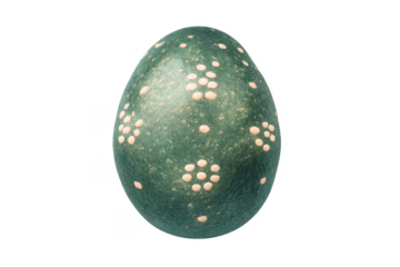 Green easter egg with light floral pattern design