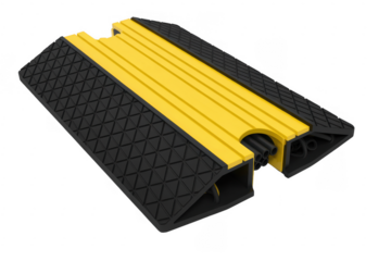 Yellow and Black Cable Ramp cable protector cable cover isolated on a transparent background