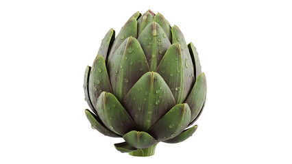 Fototapeta premium Fresh Green Artichoke CloseUp on Transparent Background transparent background