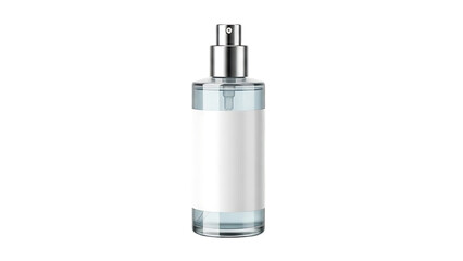 Clear glass perfume bottle isolated on transparent background