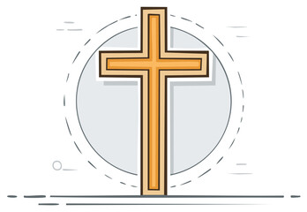 Religious symbol of a cross, with a surrounding circle, depicting faith and Christianity.