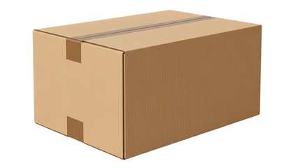 Brown cardboard box isolated on transparent background