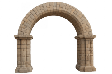 Stone archway beige isolated on a transparent background