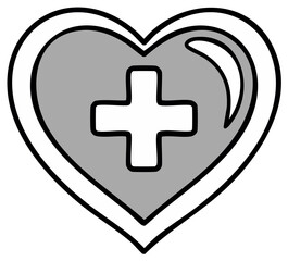 Obraz premium Heart with Plus Sign for Health Care or Medical Concept, Wellness Symbol Illustration