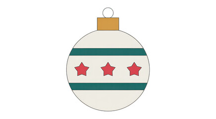 Obraz premium Chicago flag Christmas ornament isolated on a transparent background