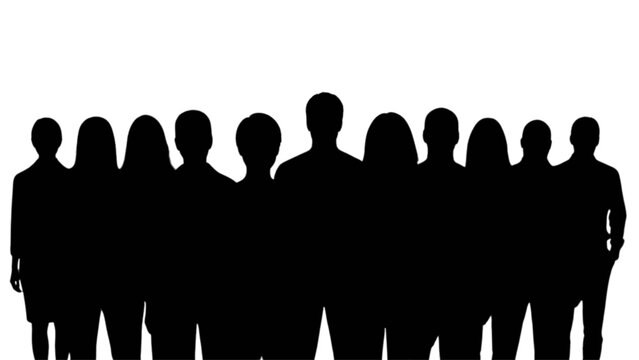 A diverse group of anonymous individuals standing together as a unified team