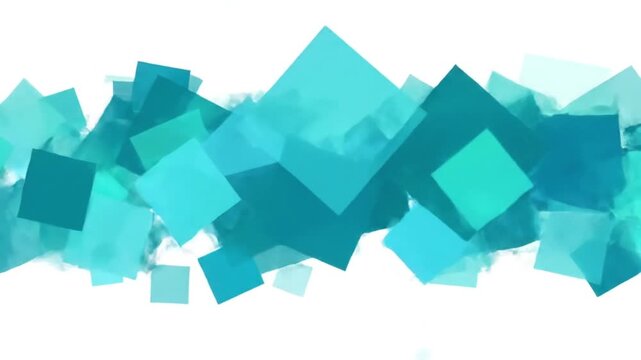 Vibrant blue geometric shapes exploding on white background dynamic motion graphics video clip