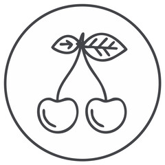 Fototapeta premium Cherry Illustration in a Circle Design