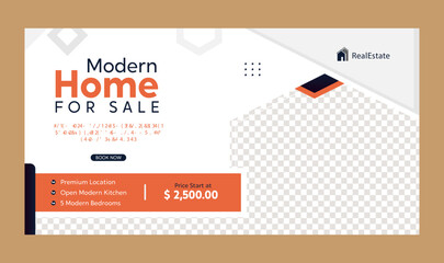 Modern web banner template for real estate social media post