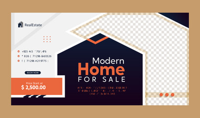 Modern web banner template for real estate social media post