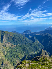 Obraz premium miradouro de juncal, amazing mountainscape on the top of hill (Funchal, Canary Islands, Spain)