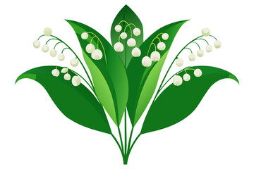 Stylized Lily of the Valley Bunch in Elegant Floral Shape