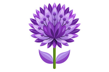 Stylized Allium Flower Head in Soft Purple Botanical Style