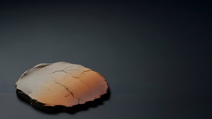 Minimal clay accent on a surface showing texture and color during indoor lighting