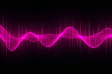 Vibrant pink waveform on dark background for tech designs