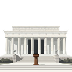 Obraz premium Grand classical monument with impressive columns and a central rostrum, symbolizing national heritage and historical significance, an enduring architectural landmark